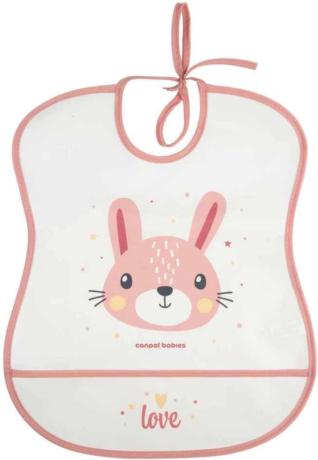 Слинявчик Canpol babies CUTE ANIMALS рожевий (2/919_pin2)